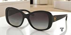 RALPH LAUREN RL8144 50018G Black Gray Gradient 56 mm Women's Sunglasses - Picture 1 of 4