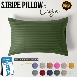 Fundas de almohada egipcias a rayas fundas de almohada de lujo fundas de almohada suaves paquete de 2,4,6 - Imagen 1 de 66