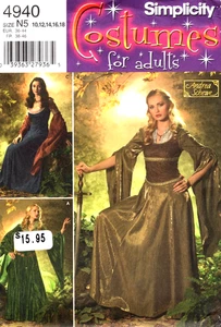 Costume abito medievale fantasia semplicità 4940 taglie dalla 10 alla 18 Andrea Schewe - Foto 1 di 2
