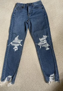 American Eagle Mom Jeans Destroyed Denim Gr. 2 blau - Bild 1 von 4