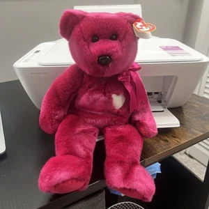 CT* Ty Beanie Buddy VALENTINA the Red Bear 14 Inch MWCT Plush Stuffed Animal Toy - Picture 1 of 4