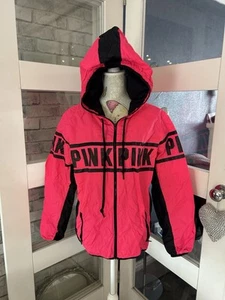 Victoria's Secret Pink Anorak Pink Hooded Jacket Size M/L - Picture 1 of 8
