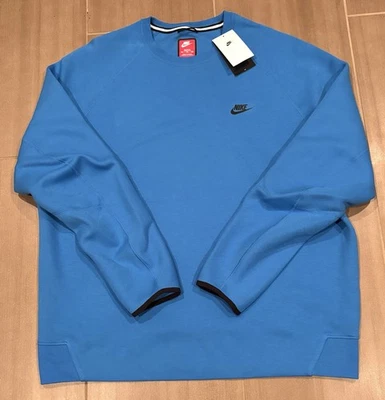 Nike Tech Fleece Crewneck Sweatshirt Photo Blue Men’s 2XL-TALL FB7916-435 - Image 1 of 4