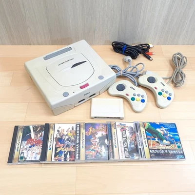 Sega Saturn Console bundle with 5 games , 2 controllers &  memory White W9262 - Image 1 of 4