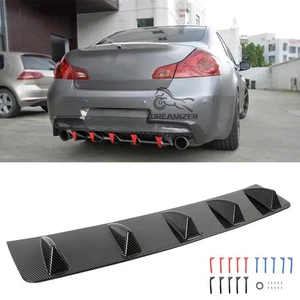 Lower Rear Bumper Spoiler Diffuser Lip Shark Fin Splitter For Infiniti G37 G35 - Foto 1 di 11