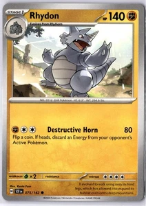 Rhydon 075/142 Regular Common - SV07: Stellar Crown - Pokemon TCG Card NM - Picture 1 of 2