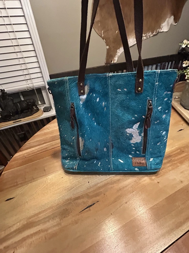 American Darling Leather Hair On Western Boho Handbag Large - Image 1 of 4