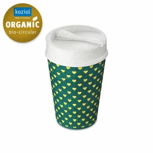Koziol Thermo Mug Iso To Go Golden Hearts, Insulated Mug, Nature Green, 400 ml - Picture 1 of 2