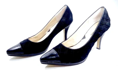 Bomba acolchada ADRIENNE VITTADINI negra puntera puntiaguda para mujer talla 8 se adapta a la talla 7 Foto 1 de 4