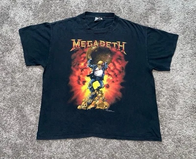 Vintage Megadeth 1991 Concert T Shirt thrash metal Metallica overkill slayer - Image 1 of 4