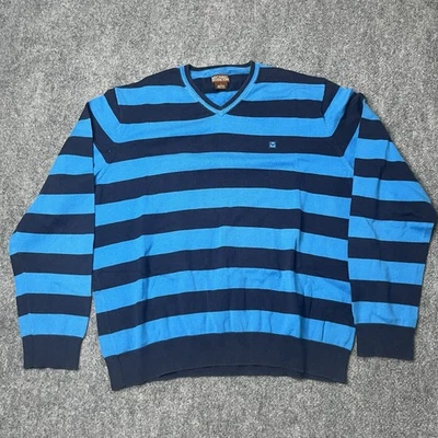 Suéter Michael Kors Rayas Cuello en V Logo Azul Talla Grande Mezcla de Algodón Foto 1 de 4