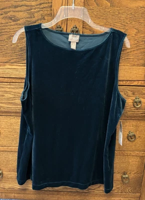 NUEVO CON ETIQUETAS Chico’s Velvet Tank Camisola Diosa Verde Talla 3 XL (16) Nuevo Foto 1 de 4