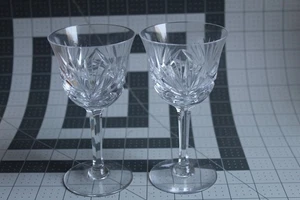 Set of 2 Gorham Clear Crystal Cherrywood Wine Glasses 5 3/4" Tall - Picture 1 of 2