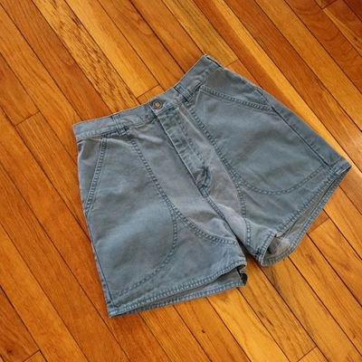 Pantalones Cortos De Senderismo De Colección Años 90 Patagonia Lona Para Mujer 10 26 Azul Tiro Alto 3" Stand Up Foto 1 de 4