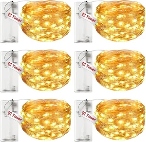 Battery Fairy Lights 3/6 Pack 3M Copper Wire 30 LED Timer Waterproof Warm White - Picture 1 of 21