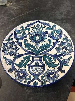 Turkish Pottery Plate In The Iznik / Kutahya Style Hand Painted Floral Design - Image 1 of 2