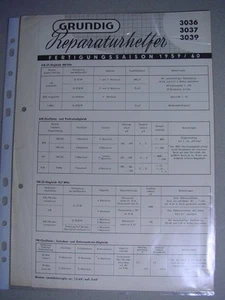 C562/ Grundig Reparaturhelfer Fertigungsais.1959/60 Abgleich-Anweisung 3036/7/9 - Imagen 1 de 1