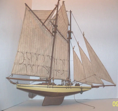 Large wooden ship with sails hand made 23" x 24" wow markdown - Image 1 of 4
