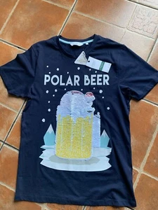 Nexts Mens Christmas Tee-Shirt Uk Small. Picture Changing BNWT - Picture 1 of 8
