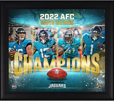 Jacksonville Jaguars Framed 15" x 17" 2022 AFC South Champions Collage Cover