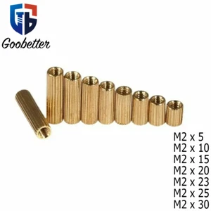 M2 Brass Standoff Spacer Pillar Female Screws Thread Knurled Round Nuts Column - Picture 1 of 14