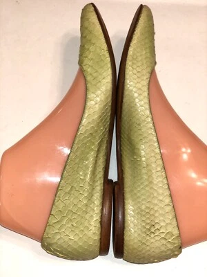 Delman Flats Green Snake Skin Ballet Flats Shoe Size 5 1/2 - Image 1 of 4