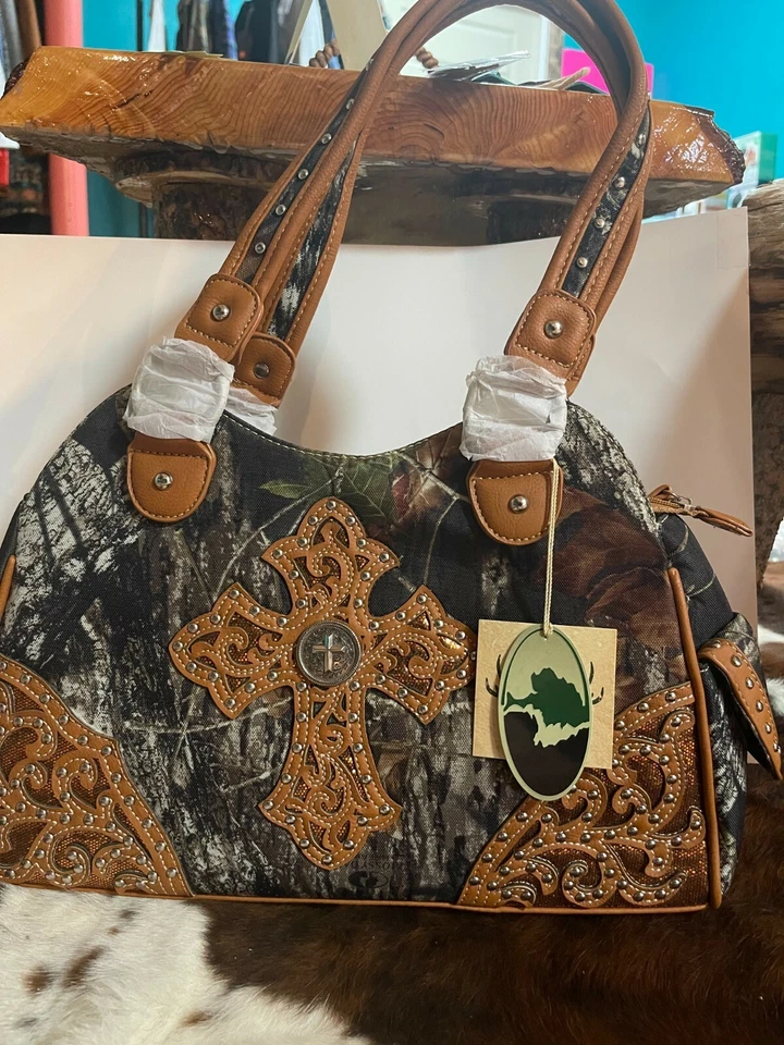 Western Womens purse Brown with cross - Image 1 of 1