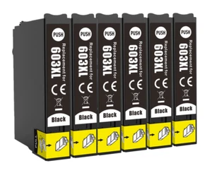 6 Black Ink Cartridge Use With Epson XP2100 XP2105 XP3100 XP3105 XP4100 XP4105 - Picture 1 of 2