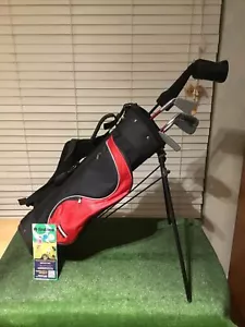 Red Zone Juniors #2 Set Driver, 5i, 7i, 9i, Putter Graphite & Stand Bag - Picture 1 of 12