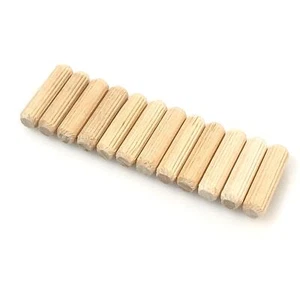 8 x 30mm Wooden Dowels - Fluted Birch Wood - Kiln Dried (Pack of 12) - Picture 1 of 3