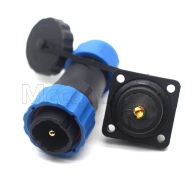 SD20 1 Pin IP67 Electrical Wire Cable Connector,Circular Waterproof Plug Socket - Image 1 of 4