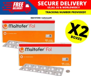 MALTOFER FOL CHEWABLE TABLETS 30'S For Iron Deficiency X 2 BOX - Picture 1 of 6