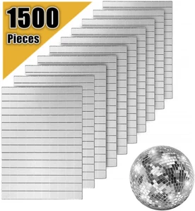 Self-Adhesive Real Glass Craft Mini Square & round Mirrors Mosaic Tiles/Stickers - Picture 1 of 12
