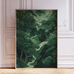 Green Japandi Wall Art Print - Picture 1 of 6