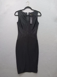 Vjshow Vjfemage Bodycon Hasta la Rodilla S Negro Texturizado Cóctel Nuevo con Etiquetas - Imagen 1 de 12