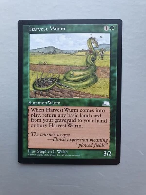 Harvest Wurm, MTG Weatherlight (1997) Common Green Creature NM - Image 1 of 2