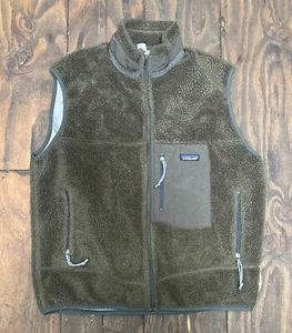 Vtg Patagonia Fleece Vest Men’s XL Retro X Deep Pile Sherpa Full Zip Green USA - Picture 1 of 7