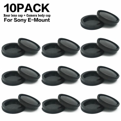 10PCS Rear Lens Cap + Camera Front Body Cover for Sony E-Mount NEX A7 A7R Camera