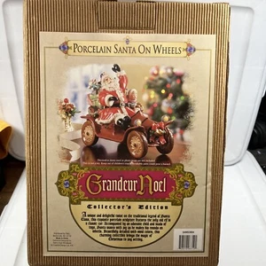 Grandeur Noel SANTA ON WHEELS 12" Figurine Car Children Toys Porcelain 2003 MIB - Picture 1 of 8