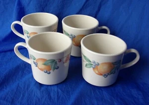 Tazas de café Corning ABUNDANCE patrón 10 oz x4 hechas en EE. UU. Corelle Ware de colección - Imagen 1 de 7