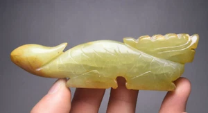 11CM China natural Old Green Jade Carved Fengshui Animal Dragon Amulet Pendant - Picture 1 of 4