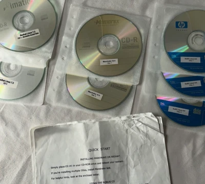 LOT of Three Linux OS - Redhat Linux 7.3 - Mandrake 10.0 - SuSE Linux 9.0 - CDR - Image 1 of 4