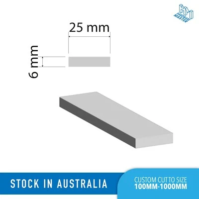 Aluminium Flat Bar | 25mm*6mm | Solid Plate Grade 6060/T5 - image 1 of 2