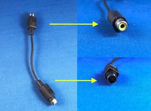 OEM Apple PowerBook G4 male S-Video to female RCA Composite Adapter 590-1114 - Picture 1 of 5