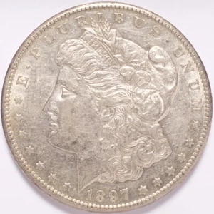 1897-S Morgan Silver Dollar AU - Picture 1 of 2