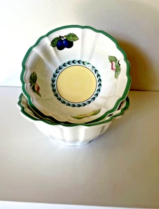 Set of 2 Villeroy & Boch French Garden Fleurence Fluted Rice Bowls 7.25" 1748 - Picture 1 of 9