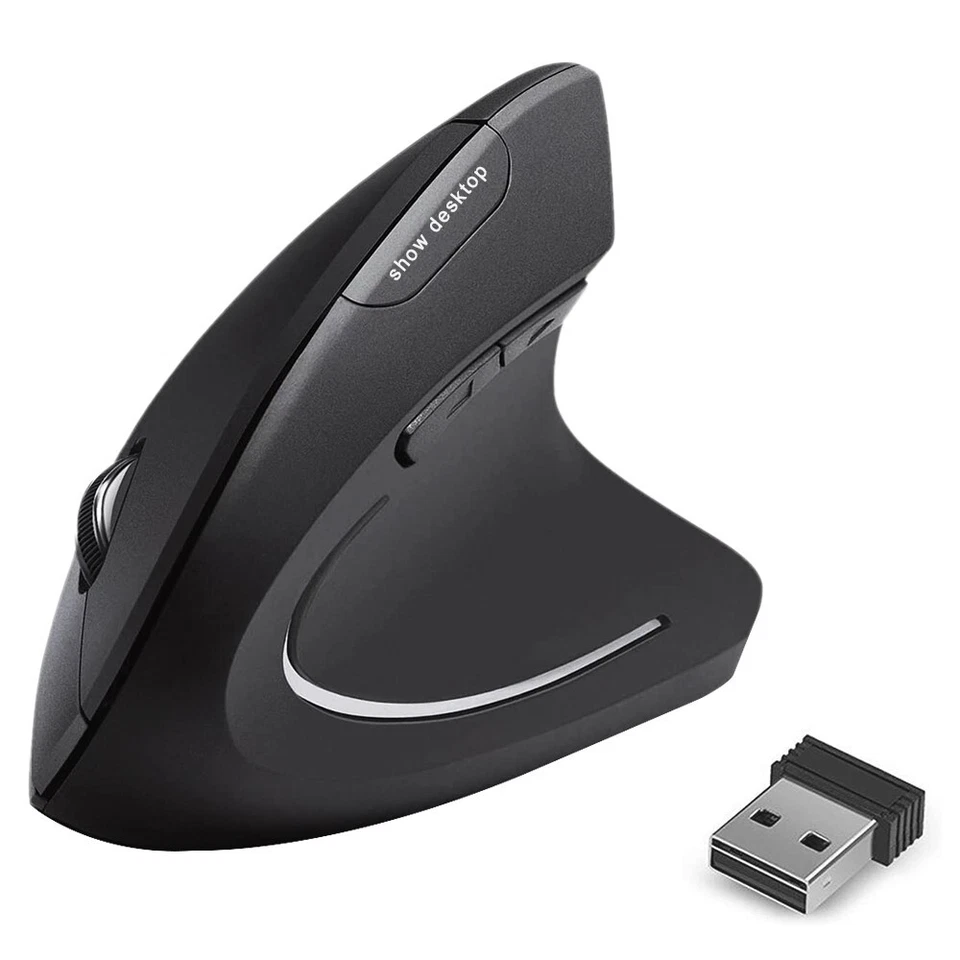 Ergonomic Vertical Mouse 2.4G USB Wireless Optical Gaming PC Mice Mouse Pad f PC - Image 1 of 1