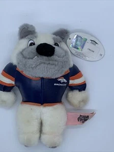 Peluche Bulldog Denver Broncos Football Nanco NFL 1998 cane 9" nuovo con etichette J - Foto 1 di 2