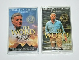 2 CHARLTON HESTON Presents the WORD Cassette Tapes Life Teaching of Jesus Psalms - Picture 1 of 4