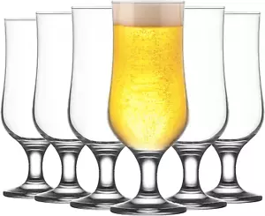 LAV Nevakar Stemmed Beer Glasses Set - 385Ml - Pack of 6 Craft Beers, Ale and... - Picture 1 of 12